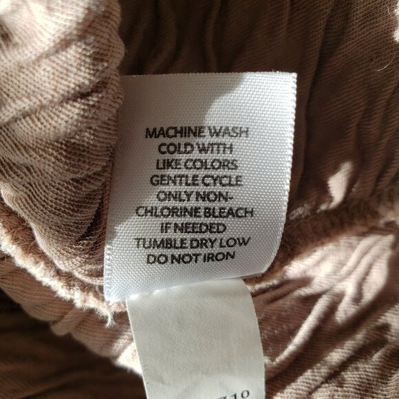 J.Jill PureJill Woman's Size L Wrinkle Look Tunic 100% Cotton Knit Tan Minimal - Picture 5 of 7